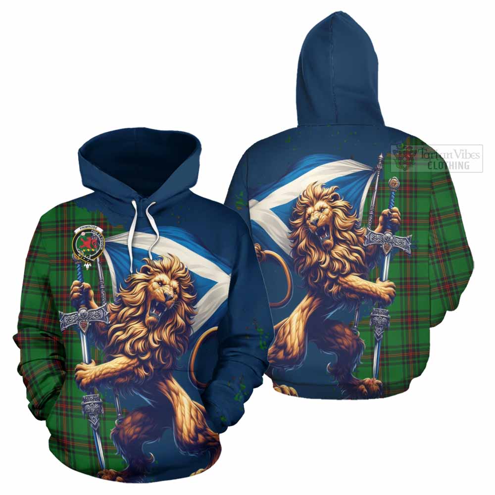 Tartan Vibes Clothing Primrose Tartan Family Crest Hoodie with Scottish Majestic Lion