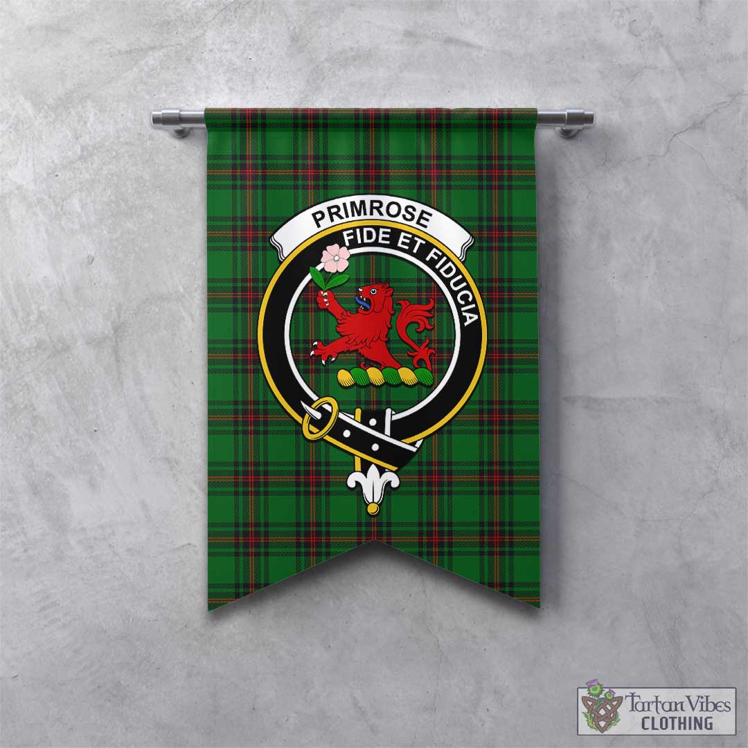 Tartan Vibes Clothing Primrose Tartan Gonfalon, Tartan Banner with Family Crest