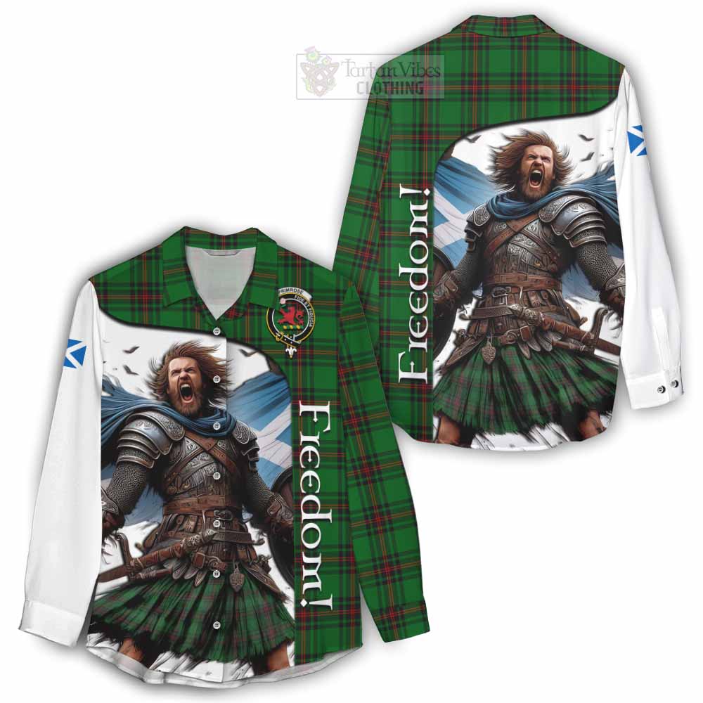 Tartan Vibes Clothing Primrose Crest Tartan Women's Casual Shirt Inspired by the Freedom of Scottish Warrior