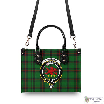 Primrose Tartan Luxury Leather Handbags with Family Crest - Tartan Vibes Clothing