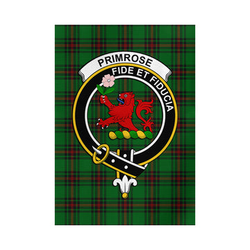 Primrose Tartan Garden Flag with Family Crest - Tartan Vibes Clothing