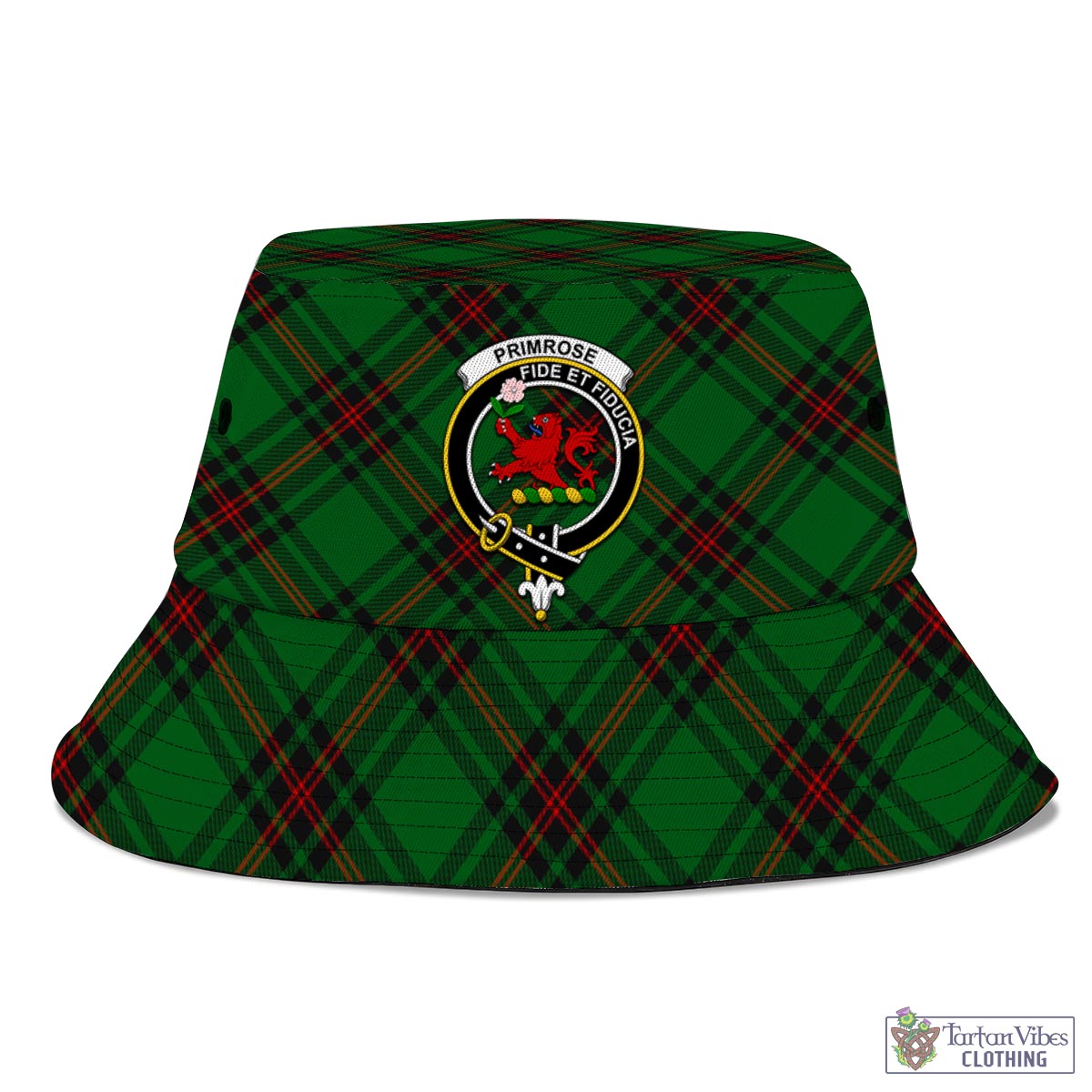 Tartan Vibes Clothing Primrose Tartan Bucket Hat with Family Crest