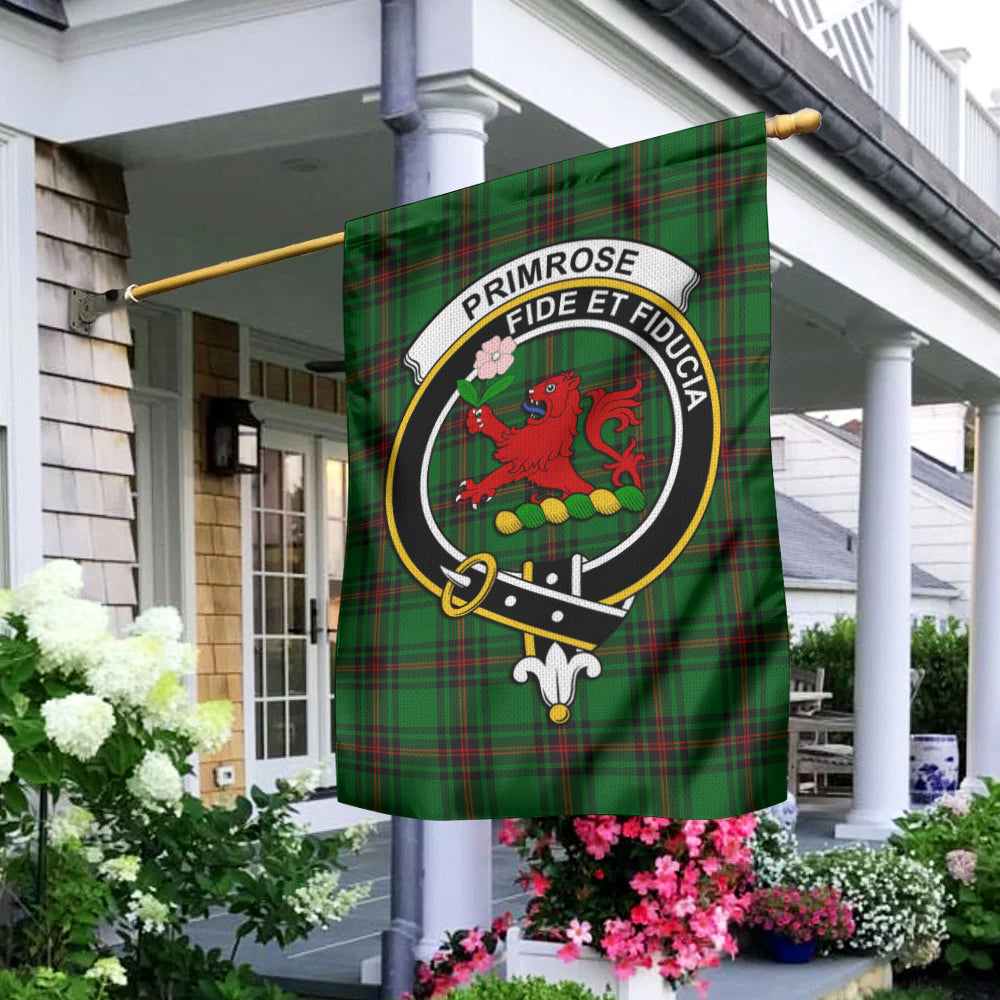 Primrose Tartan Flag with Family Crest - Tartan Vibes Clothing