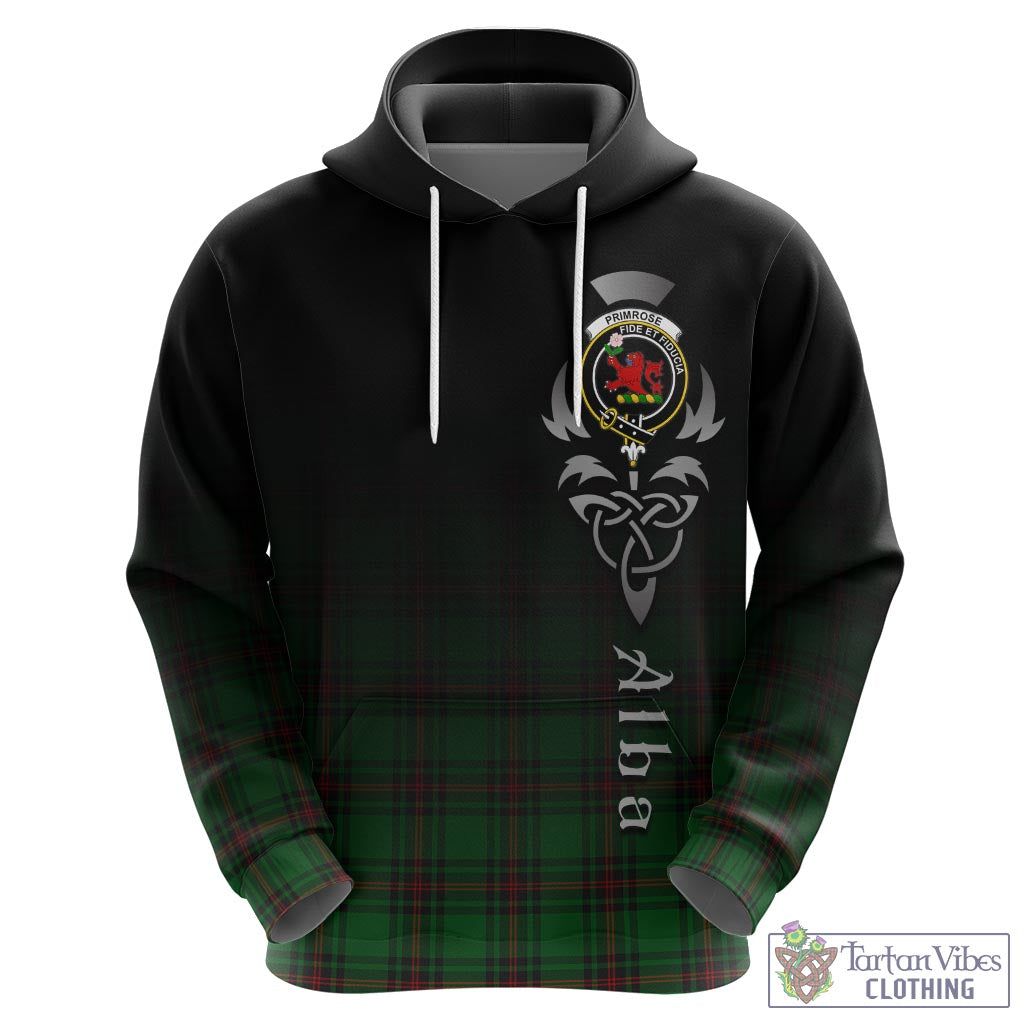 Tartan Vibes Clothing Primrose Tartan Hoodie Featuring Alba Gu Brath Family Crest Celtic Inspired