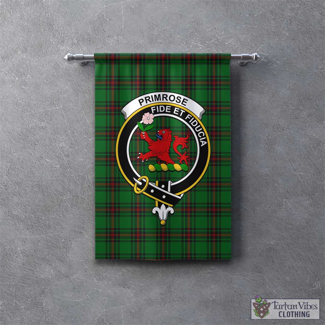 Tartan Vibes Clothing Primrose Tartan Gonfalon, Tartan Banner with Family Crest