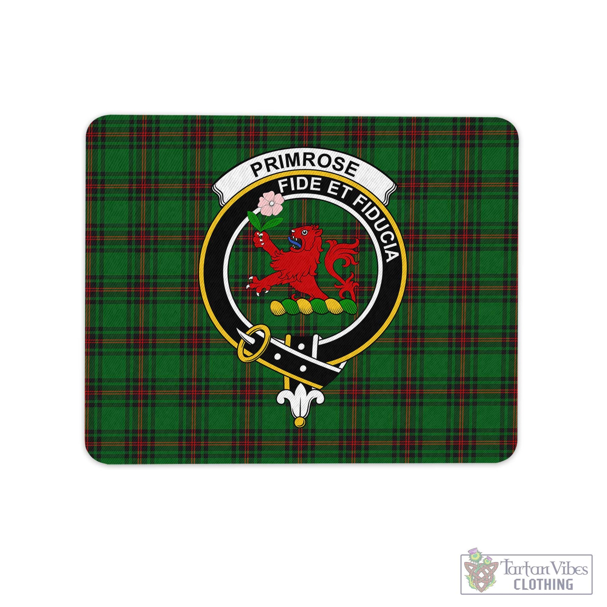 Tartan Vibes Clothing Primrose Tartan Mouse Pad with Family Crest