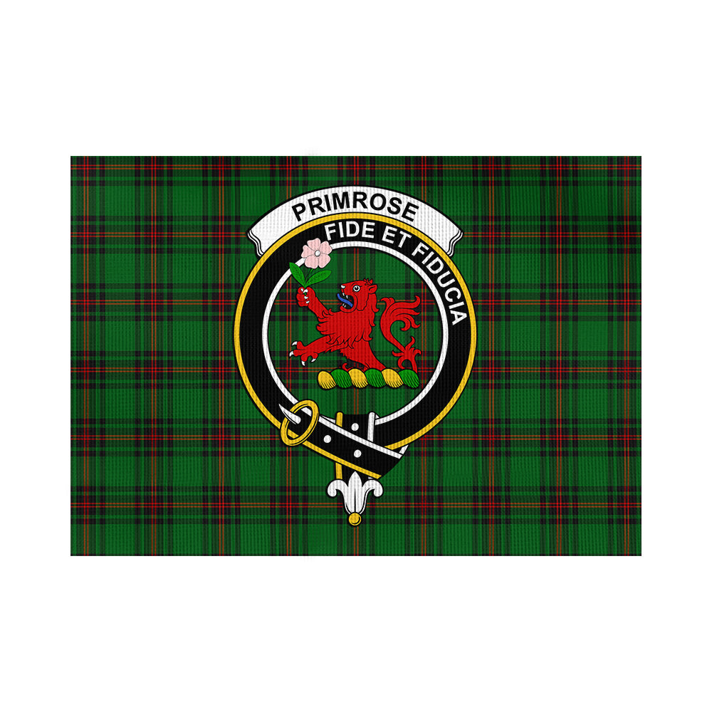 Primrose Tartan Flag with Family Crest - Tartan Vibes Clothing