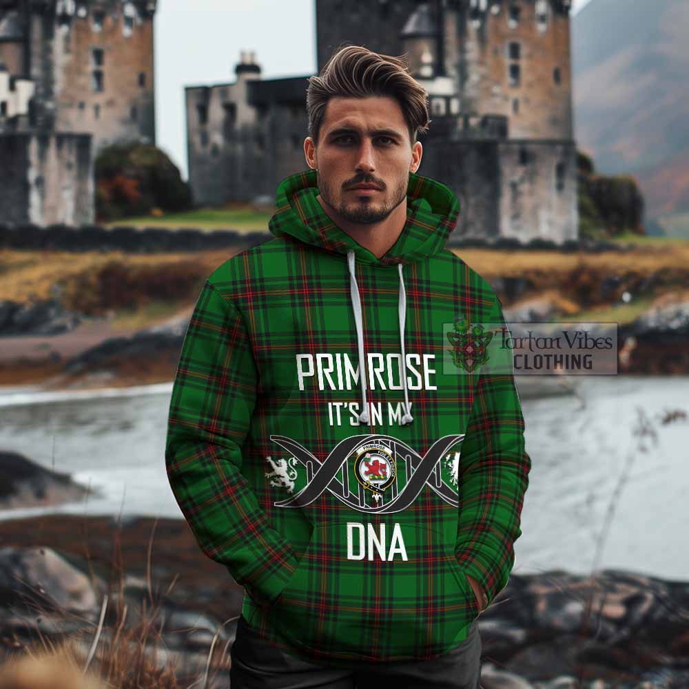 Tartan Vibes Clothing Primrose Tartan Cotton Hoodie with Family Crest DNA In Me Style