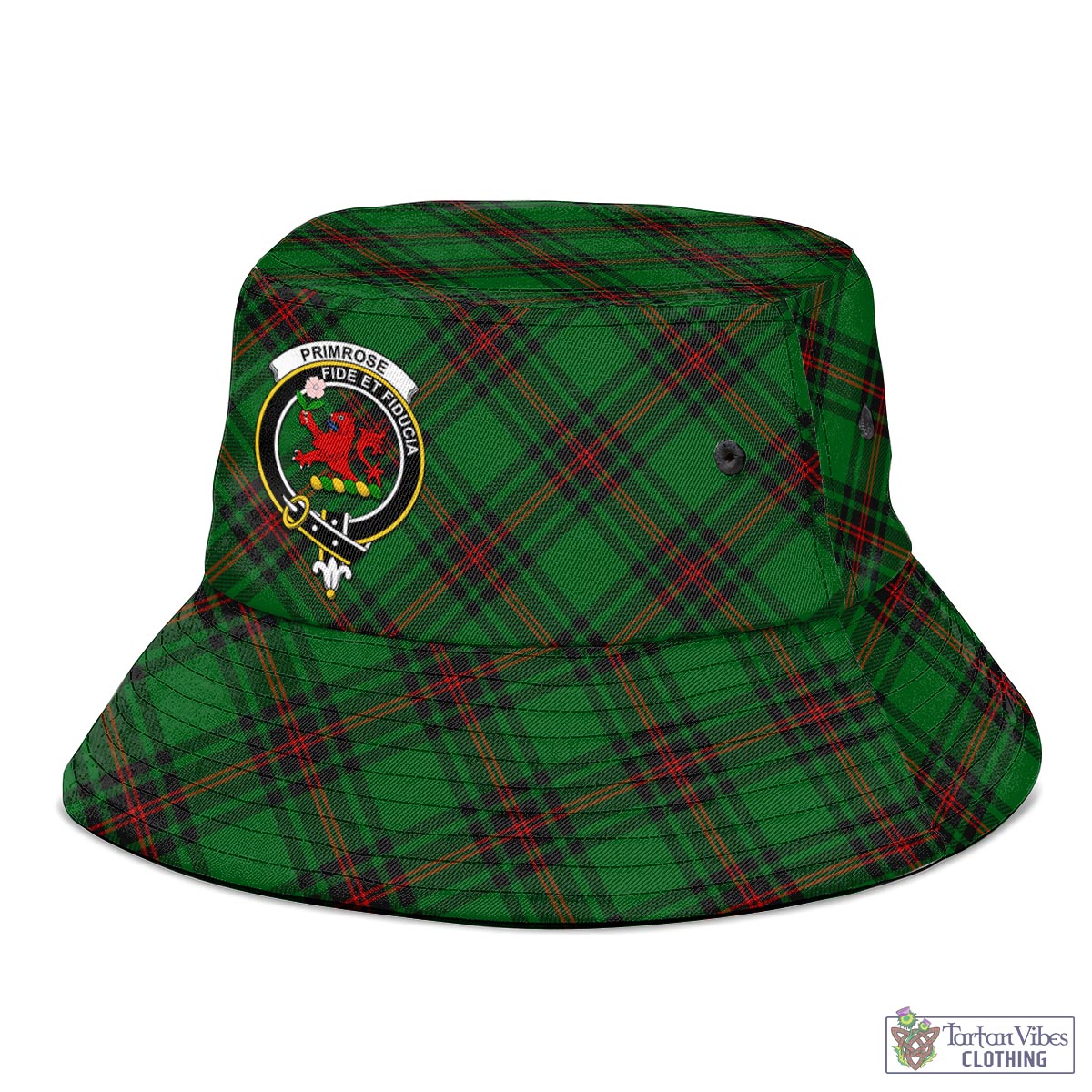 Tartan Vibes Clothing Primrose Tartan Bucket Hat with Family Crest