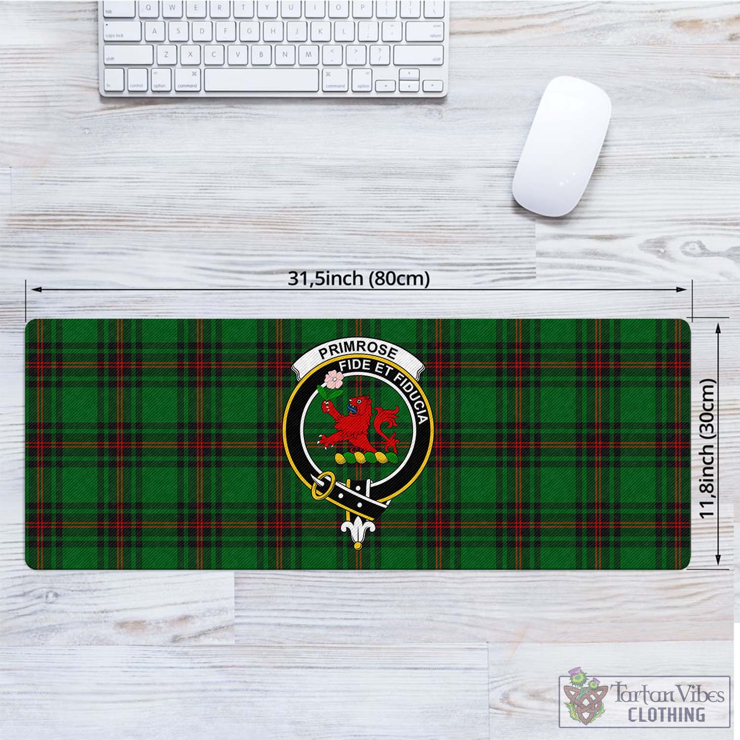 Tartan Vibes Clothing Primrose Tartan Mouse Pad with Family Crest