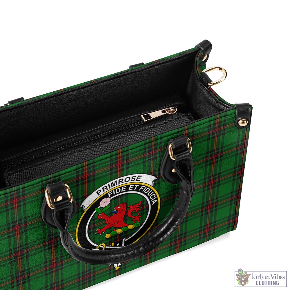 Tartan Vibes Clothing Primrose Tartan Luxury Leather Handbags with Family Crest