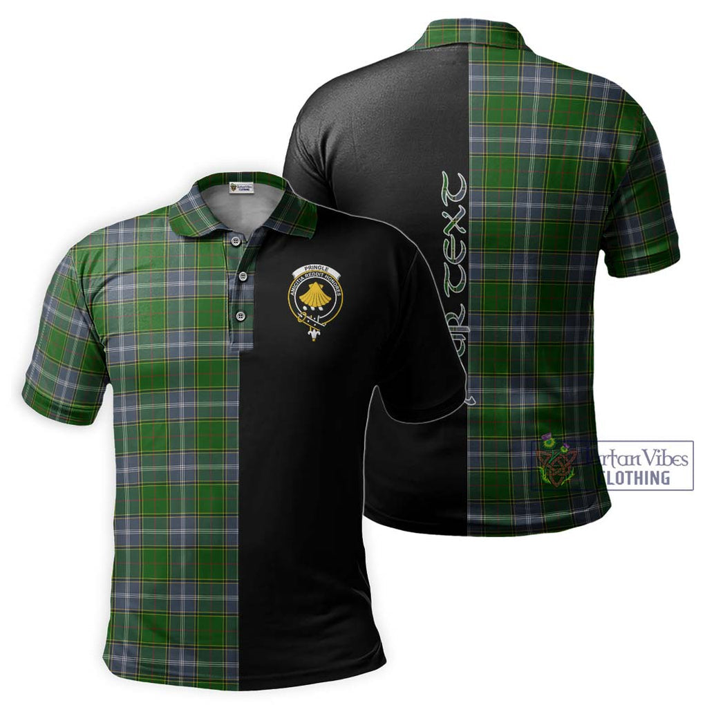 Pringle Tartan Polo Shirt with Family Crest and Half Of Me Style Kid - Tartanvibesclothing Shop