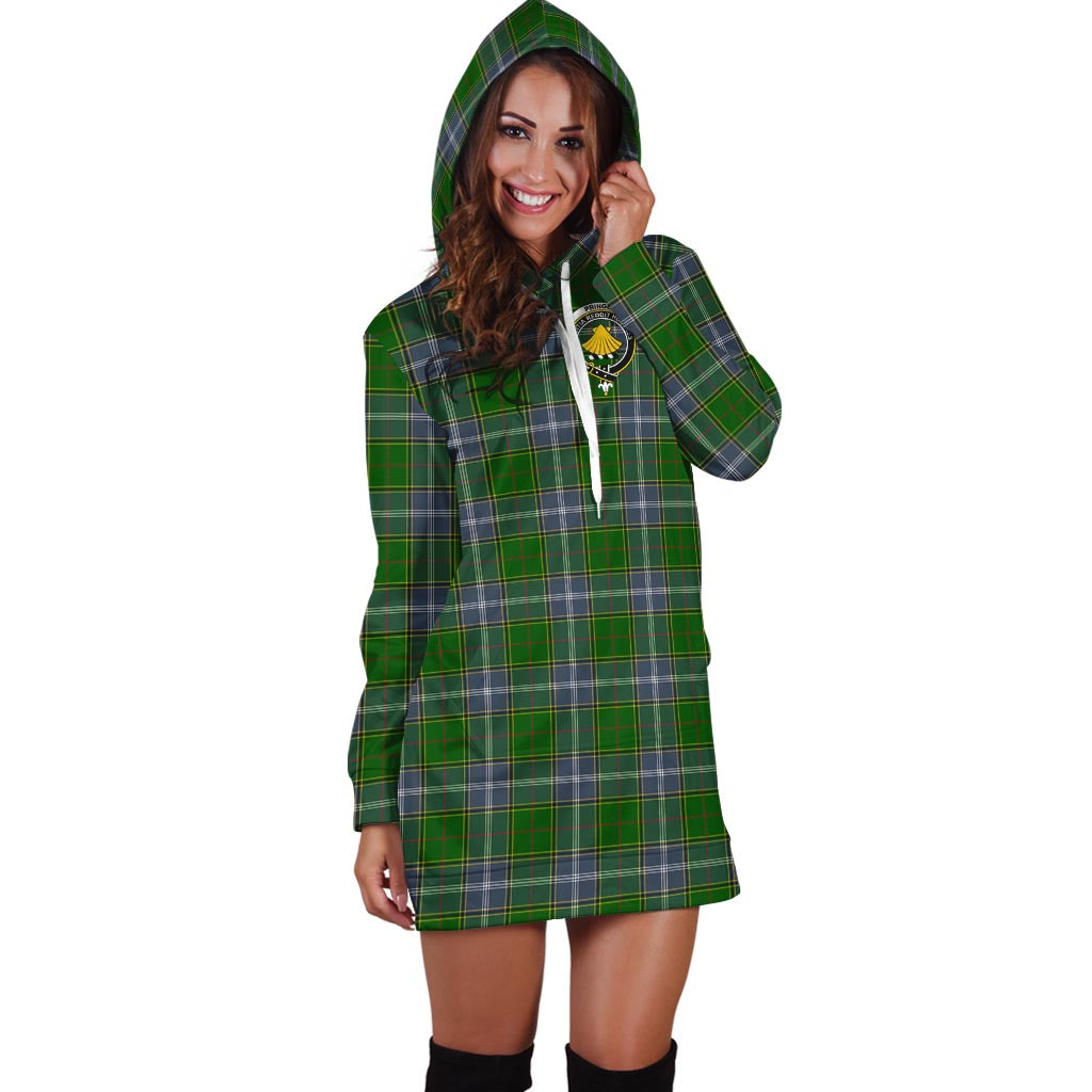 Pringle Tartan Hoodie Dress with Family Crest - Tartan Vibes Clothing