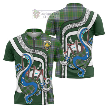 Pringle Tartan Zipper Polo Shirt with Epic Bagpipe Style