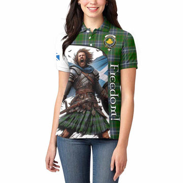 Pringle Crest Tartan Women's Polo Shirt Inspired by the Freedom of Scottish Warrior