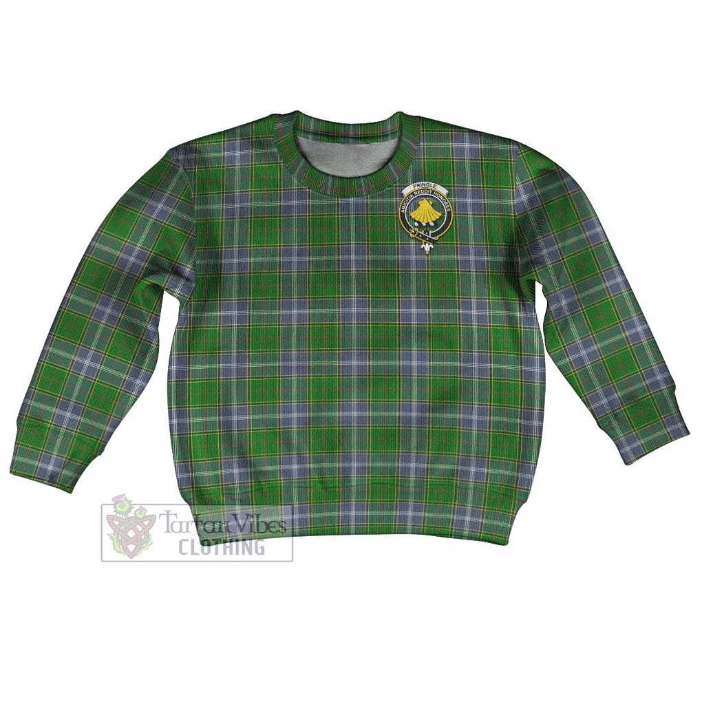 Tartan Vibes Clothing Pringle Tartan Kid Ugly Sweater with Family Crest