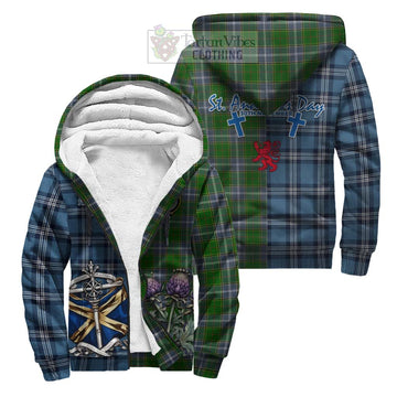 Pringle Tartan Sherpa Hoodie Happy St. Andrew's Day Half Tartan Style