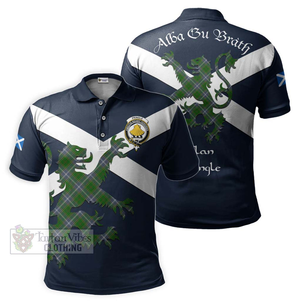 Tartan Vibes Clothing Pringle Tartan Lion Rampant Polo Shirt – Proudly Display Your Heritage with Alba Gu Brath and Clan Name