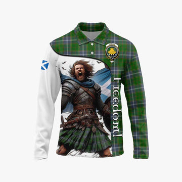 Pringle Crest Tartan Long Sleeve Polo Shirt Inspired by the Freedom of Scottish Warrior