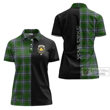 Pringle Tartan Women's Polo Shirt with Family Crest and Half Of Me Style