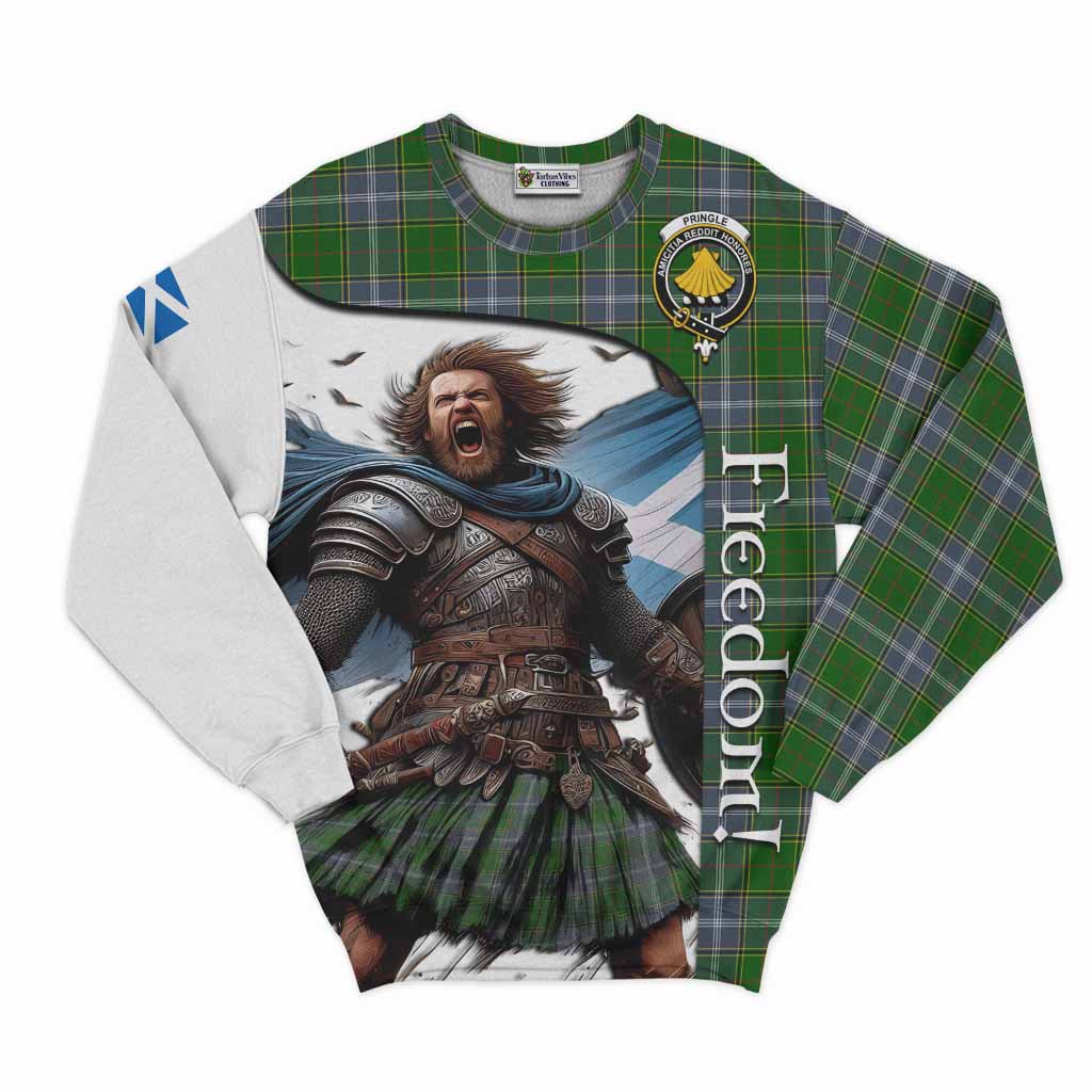 Tartan Vibes Clothing Pringle Crest Tartan Sweatshirt Inspired by the Freedom of Scottish Warrior