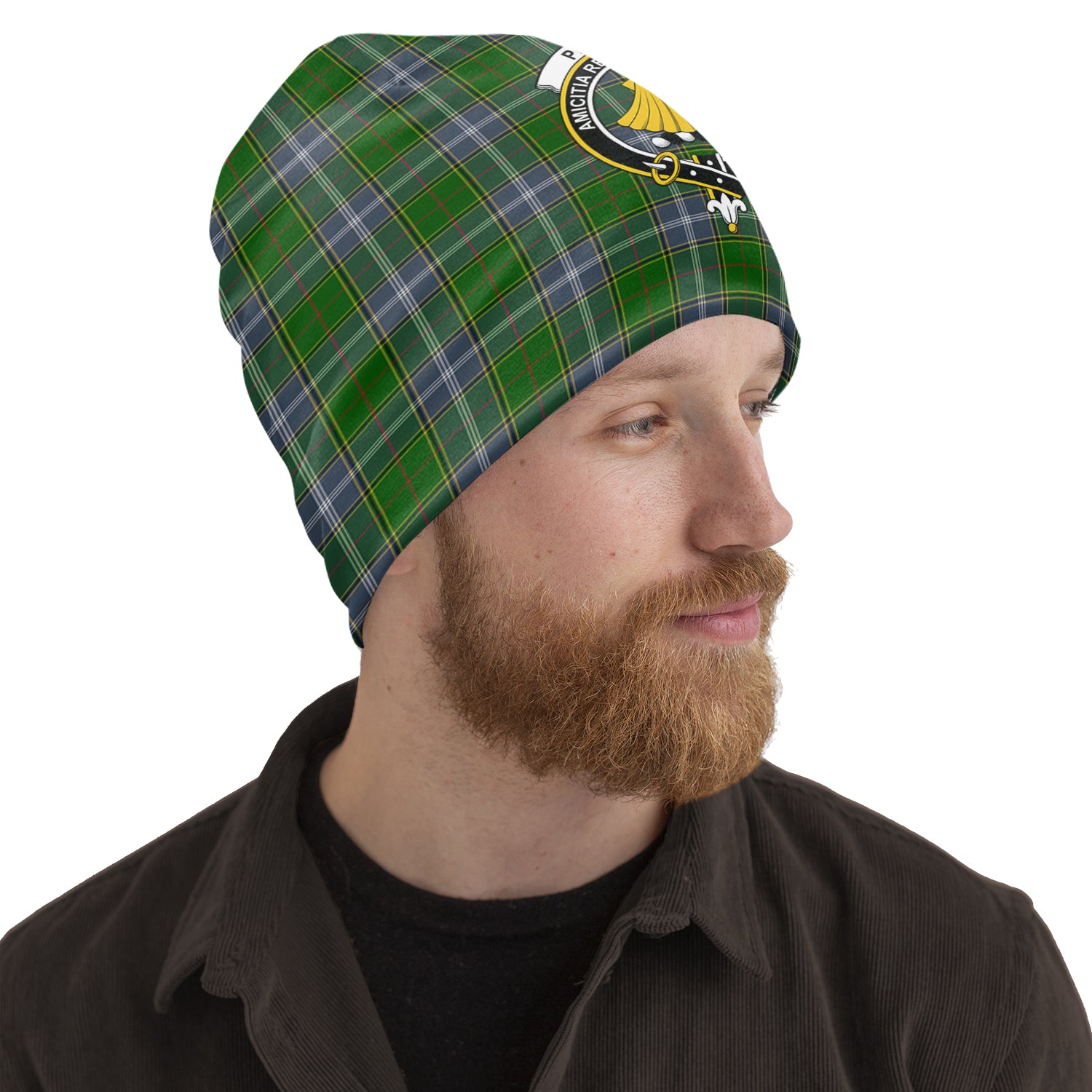 pringle-tartan-beanies-hat-with-family-crest