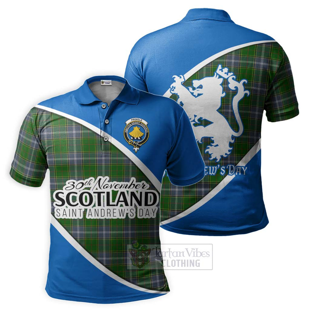 Tartan Vibes Clothing Pringle Family Crest Tartan Polo Shirt Celebrate Saint Andrew's Day in Style