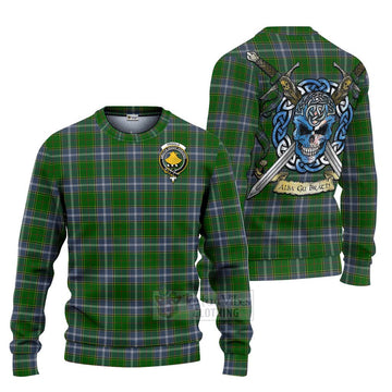 Pringle Tartan Ugly Sweater with Family Crest Celtic Skull Style