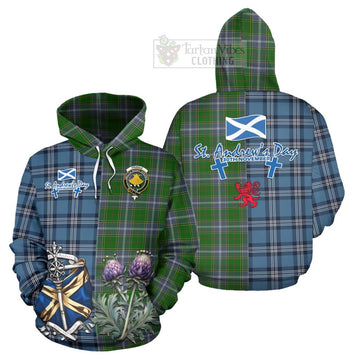 Pringle Tartan Hoodie Happy St. Andrew's Day Half Tartan Style