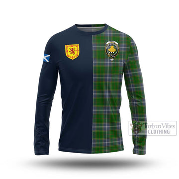 Pringle Tartan Long Sleeve T-Shirt Alba with Scottish Lion Royal Arm Half Style