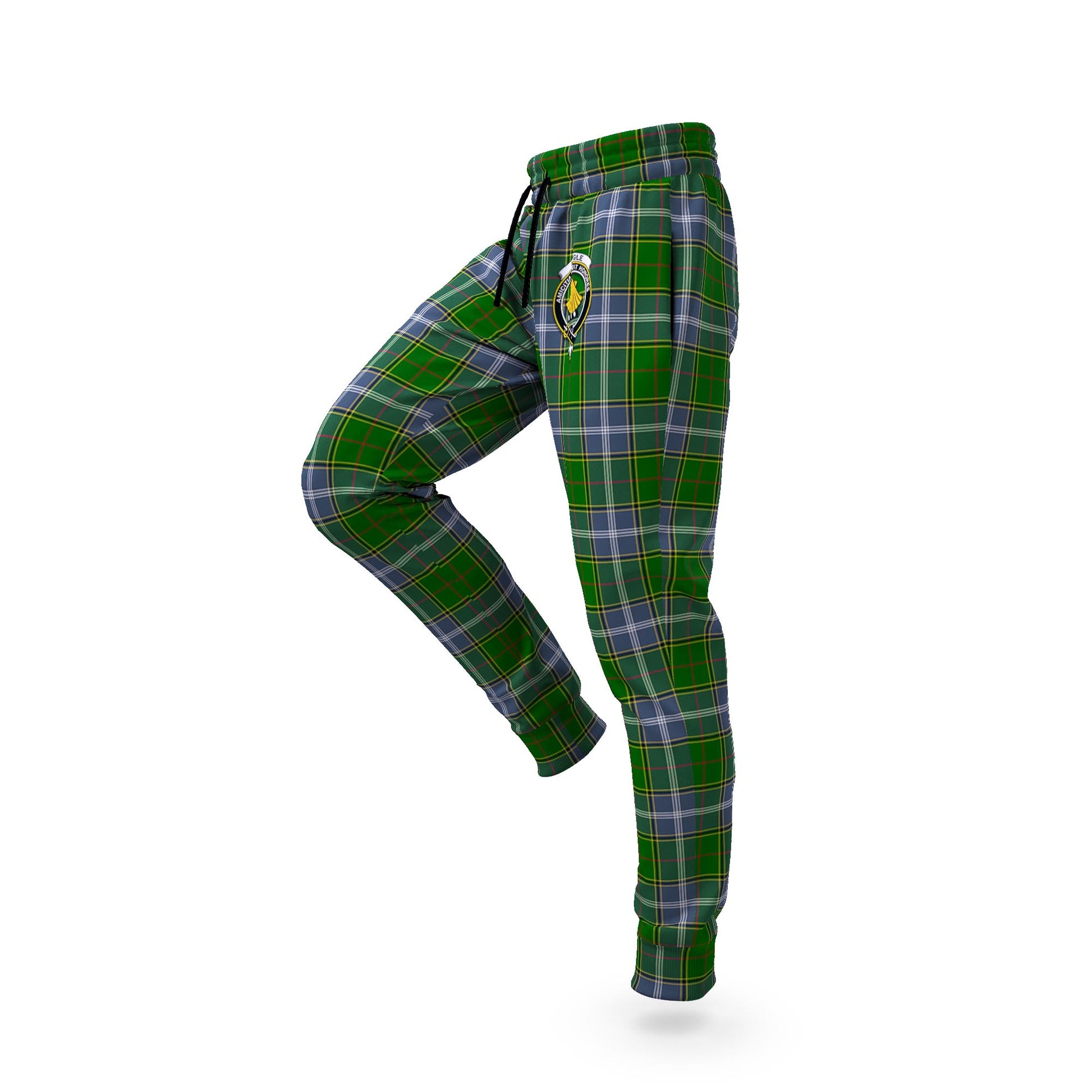 Pringle Tartan Joggers Pants with Family Crest S - Tartan Vibes Clothing