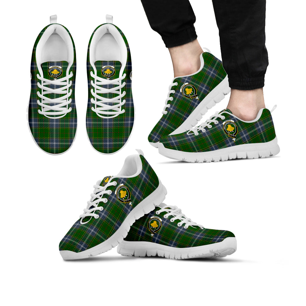 Pringle Tartan Sneakers with Family Crest Kid's Sneakers - Tartan Vibes Clothing