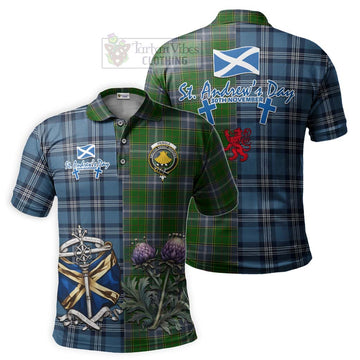 Pringle Tartan Polo Shirt Happy St. Andrew's Day Half Tartan Style