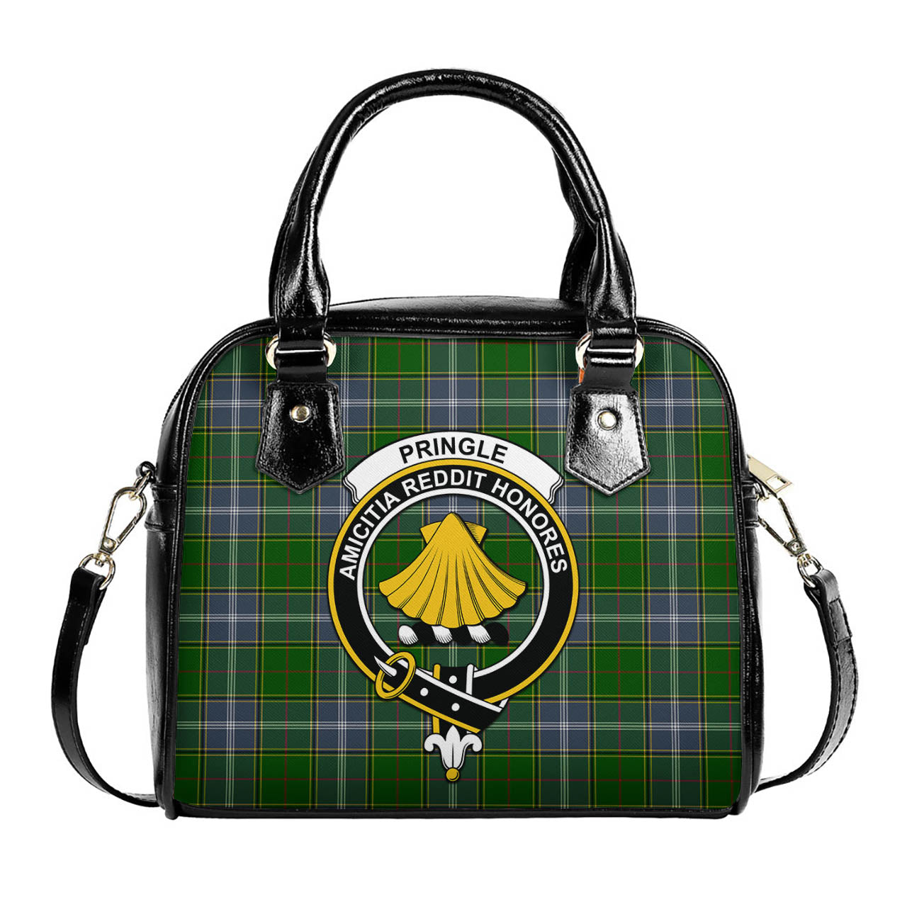 Pringle Tartan Shoulder Handbags with Family Crest One Size 6*25*22 cm - Tartanvibesclothing