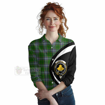 Pringle Tartan Women's Casual Shirt with Family Crest Circle Style