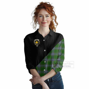 Pringle Tartan Women's Casual Shirt with Family Crest and Military Logo Style