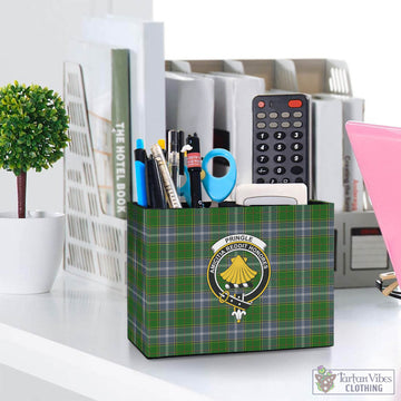 Pringle Tartan Pen Holder with Family Crest