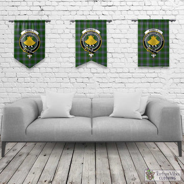 Pringle Tartan Gonfalon, Tartan Banner with Family Crest