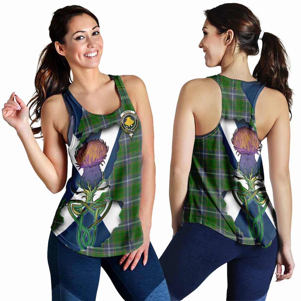 Pringle Tartan Family Crest Women's Racerback Tanks Scottish Thistle Celtic Inspired 4XL - Tartan Vibes Clothing