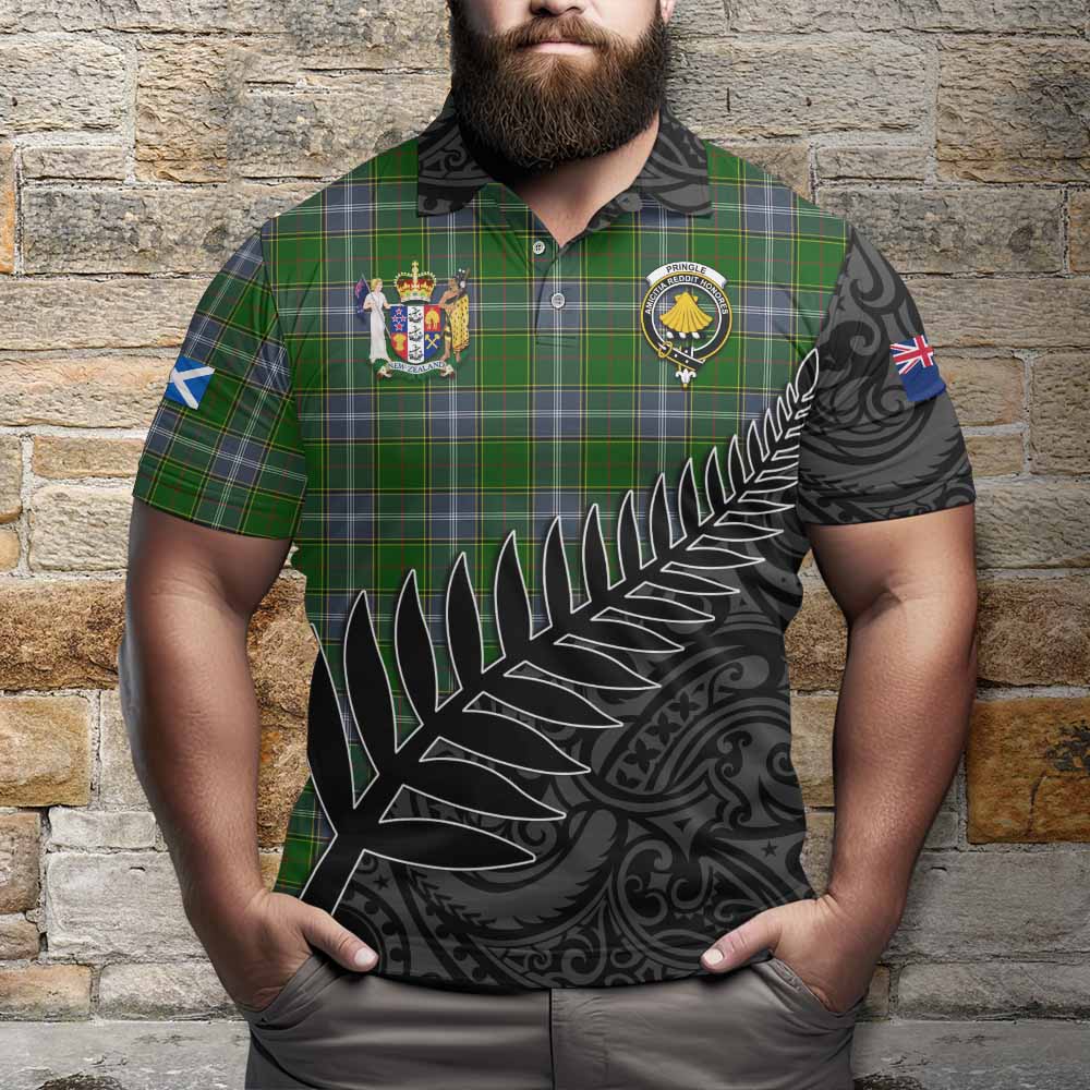 Pringle Crest Tartan Polo Shirt with New Zealand Silver Fern Half Style