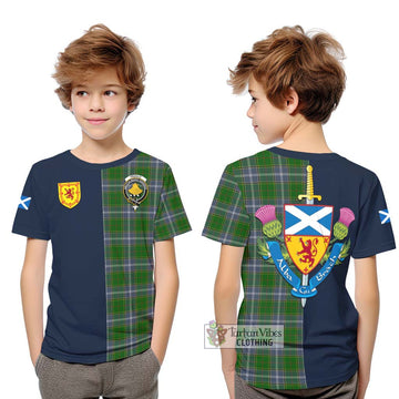 Pringle Tartan Kid T-Shirt Alba with Scottish Lion Royal Arm Half Style