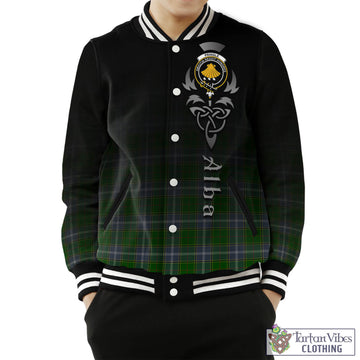 Pringle Tartan Baseball Jacket Featuring Alba Gu Brath Family Crest Celtic Inspired