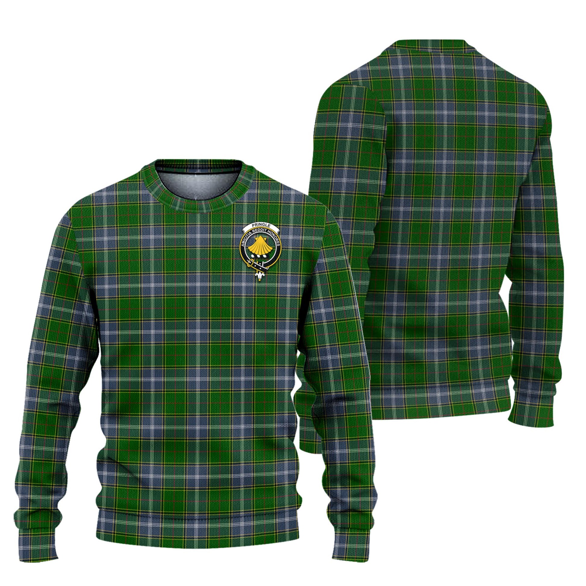 Pringle Tartan Knitted Sweater with Family Crest Unisex - Tartanvibesclothing