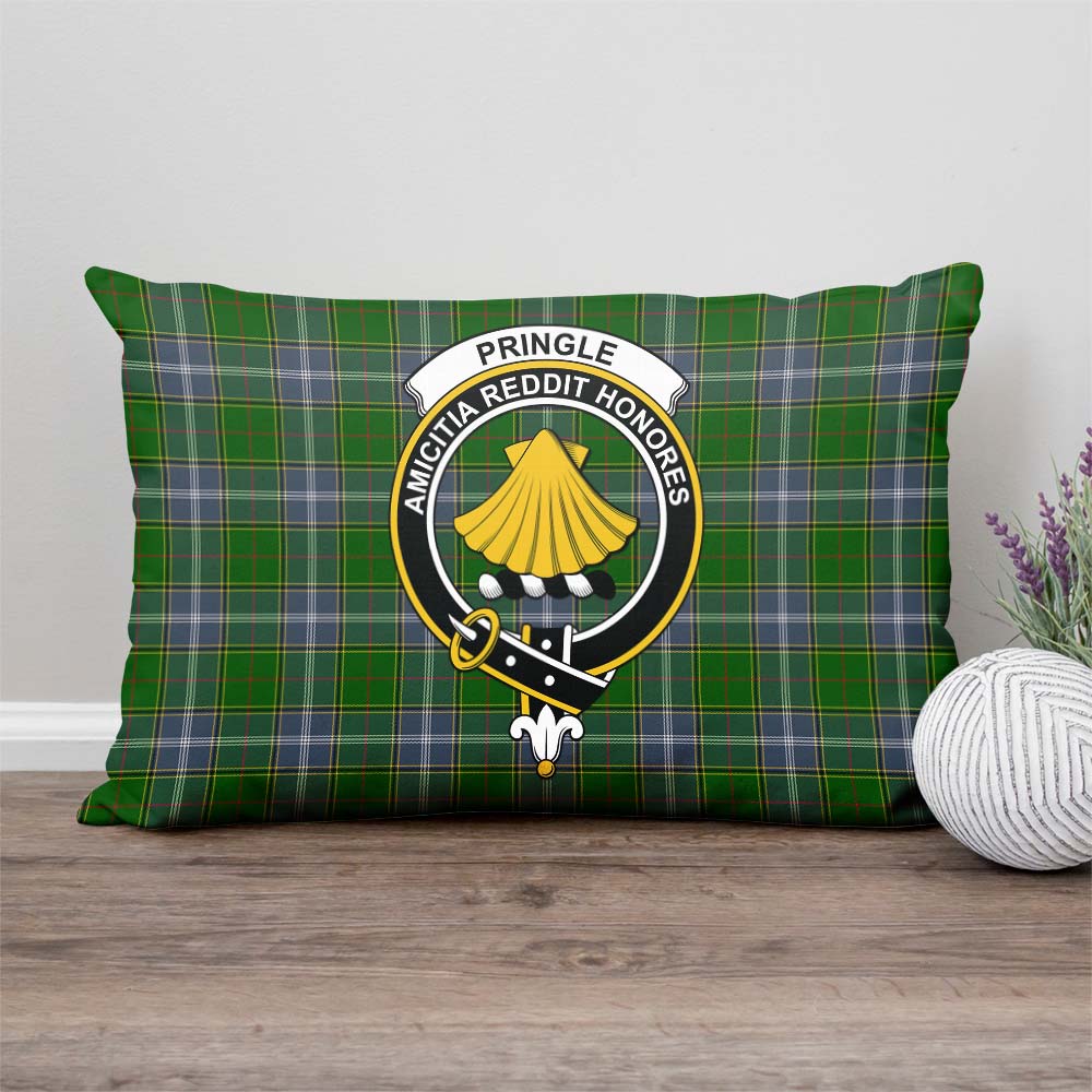 Pringle Tartan Pillow Cover with Family Crest Rectangle Pillow Cover - Tartanvibesclothing