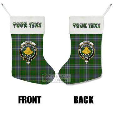 Pringle Tartan Family Crest Christmas Stocking with Personalized Text