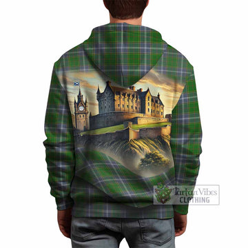 Pringle Tartan Family Crest Hoodie with Scottish Ancient Castle Style - Tartan Vibes Clothing