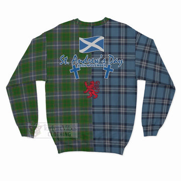 Pringle Tartan Sweatshirt Happy St. Andrew's Day Half Tartan Style