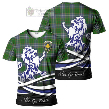 Pringle Tartan Cotton T-shirt with Alba Gu Brath Regal Lion Emblem