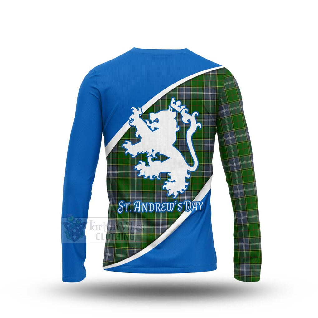 Tartan Vibes Clothing Pringle Family Crest Tartan Long Sleeve T-Shirt Celebrate Saint Andrew's Day in Style