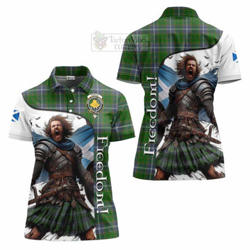 Pringle Crest Tartan Women's Polo Shirt Inspired by the Freedom of Scottish Warrior